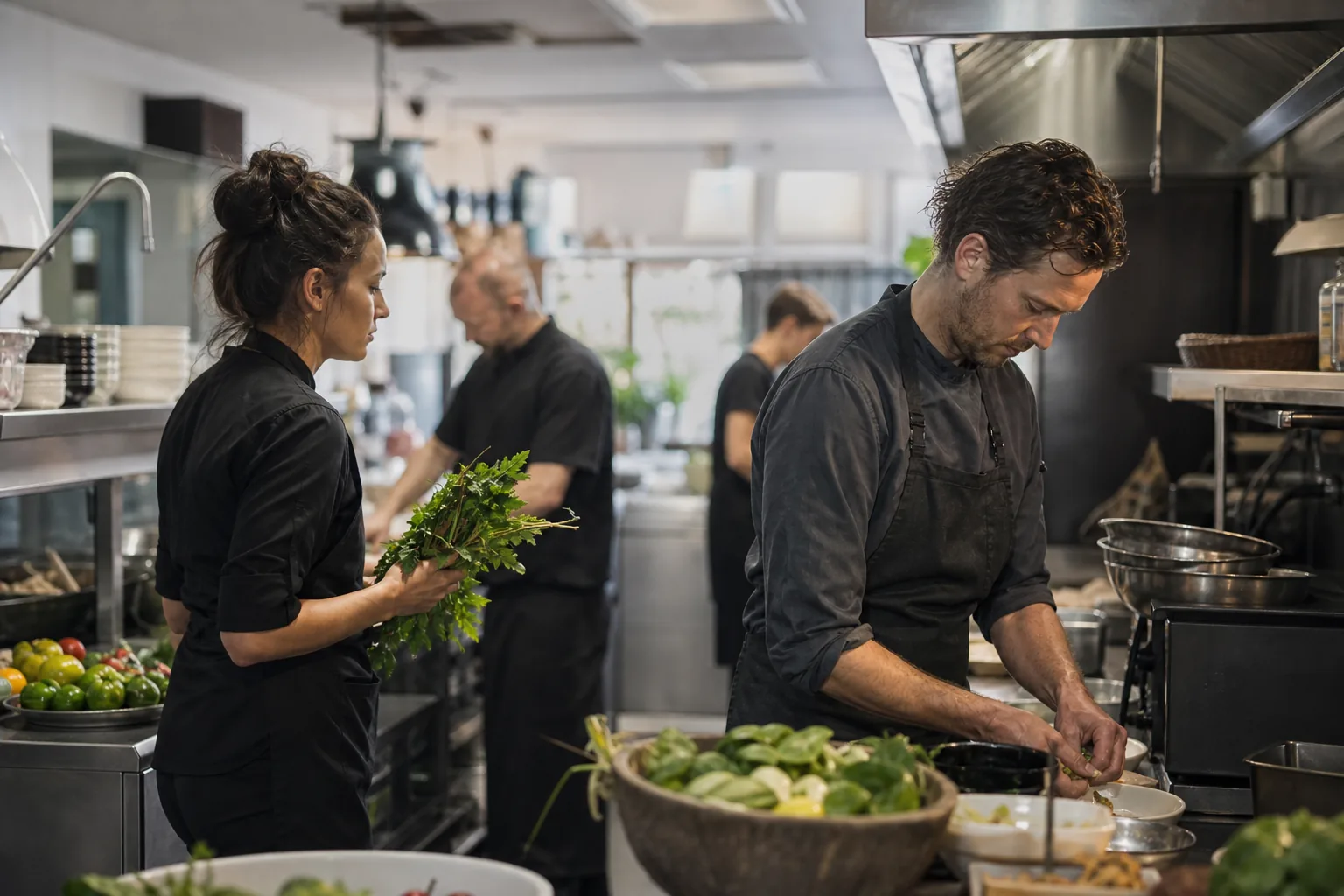 Werk in een Nederlandse horecakeuken. Beeld bij het artikel: Welke fouten maken restaurants het vaakst met allergeneninformatie en hoe voorkom je ze?